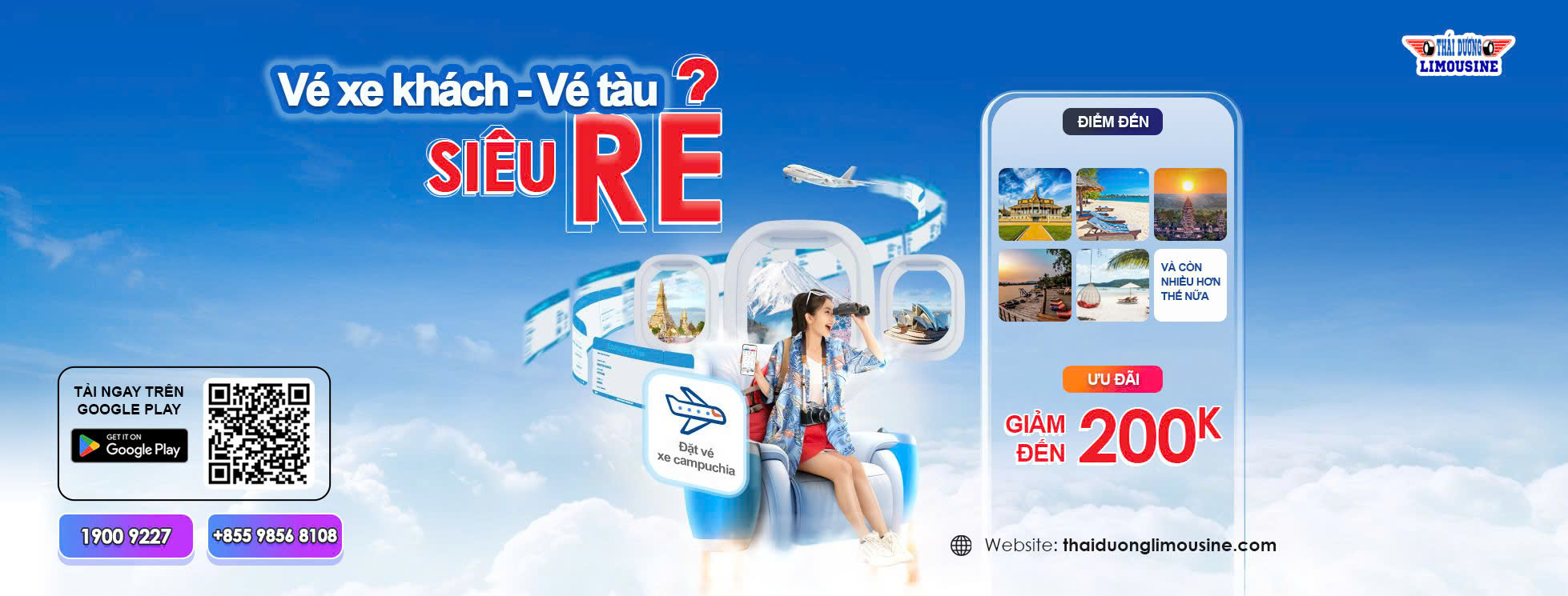 Xe Thái Dương - Hệ thống đặt vé xe đi Campuchia Online