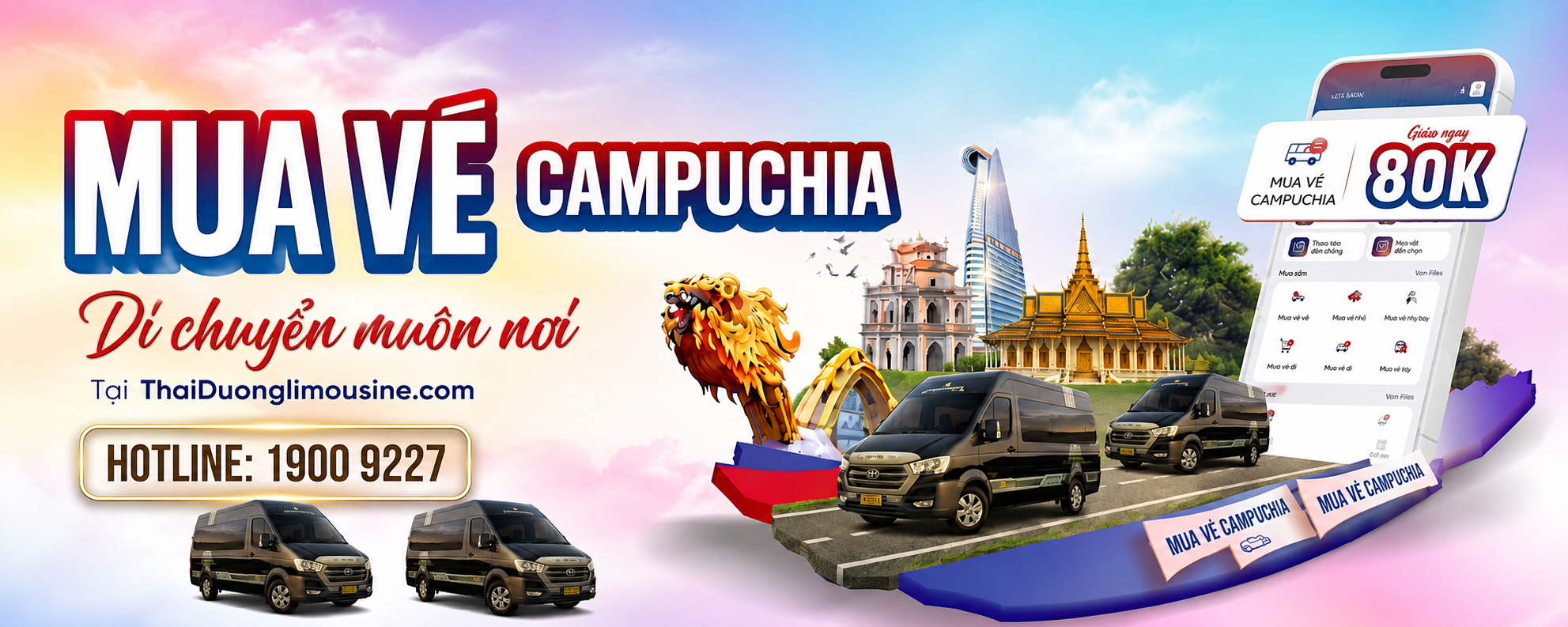 Xe Thái Dương - Hệ thống đặt vé xe đi Campuchia Online