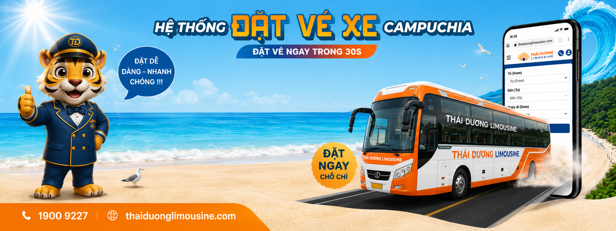 Xe Thái Dương - Hệ thống đặt vé xe đi Campuchia Online